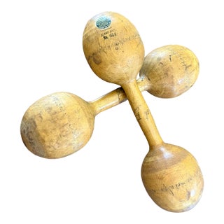 1920s Antique a.g. Spalding & Bros. Wooden Dumbbells - Pair For Sale