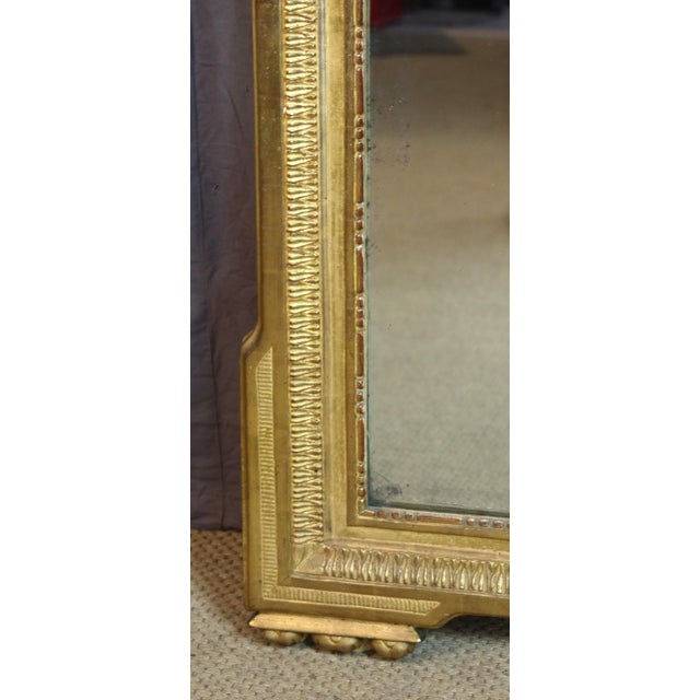 Large Louis XVI Mirror in Gilded Wood For Sale - Image 5 of 12