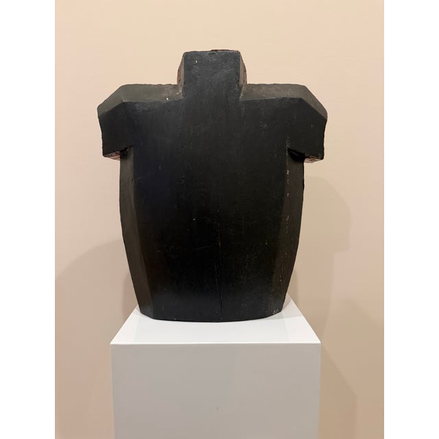 Wood Midcentury, Heavy, Copper Cladded Wood Torso, Monogrammed For Sale - Image 7 of 9