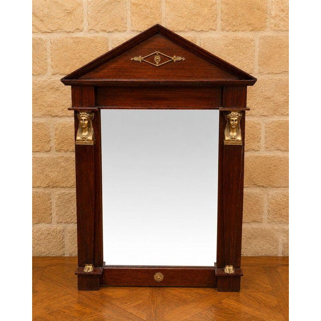 Empire Mirror with Triangular Pediment, 19th Century Dimensions: Height: 102 cm Width: 63 cm Charming Empire-style mirror...
