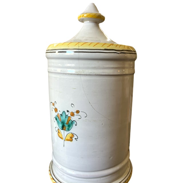 1960s Set of 3 Italian Majolica Apothecary Jars – Aqua Anisi, Rosmarinus & Aqua Salvia For Sale - Image 11 of 11