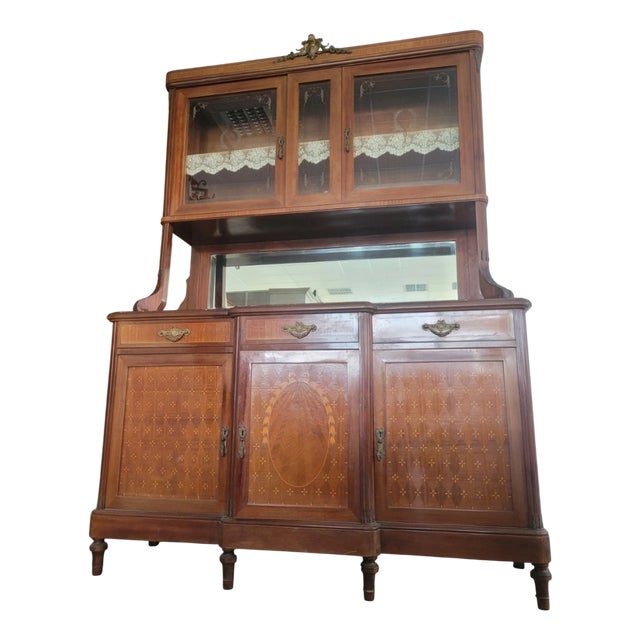 Louis XVI Style Sideboard with Marble Top, 1940s For Sale