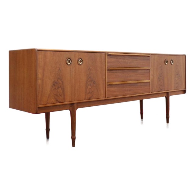 1960s Mid Century Modern Vintage Teak Sideboard Credenza in the Style McIntosh For Sale