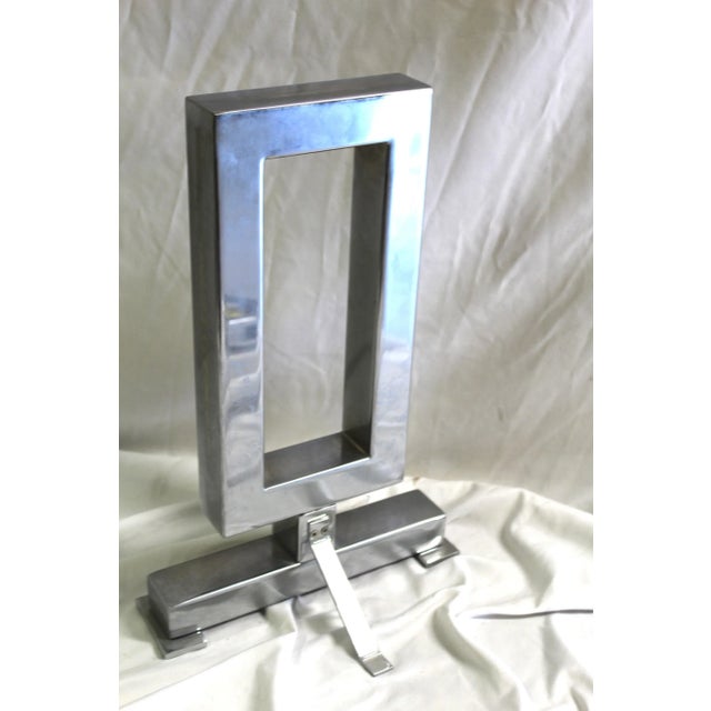 1990s 1990s Art Deco Style Andiron in Nickel,Single One For Sale - Image 5 of 9