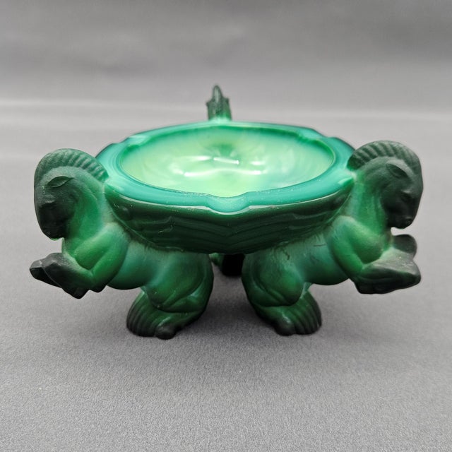 1930s Malachite Glass Ashtray by Arthur Pleva for Curt Schlevogt, 1930s For Sale - Image 5 of 5