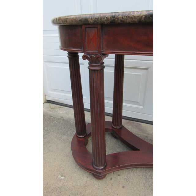 1980s Vintage Henkel Harris Console Table Marble Rare Empire Mahogany For Sale - Image 5 of 6