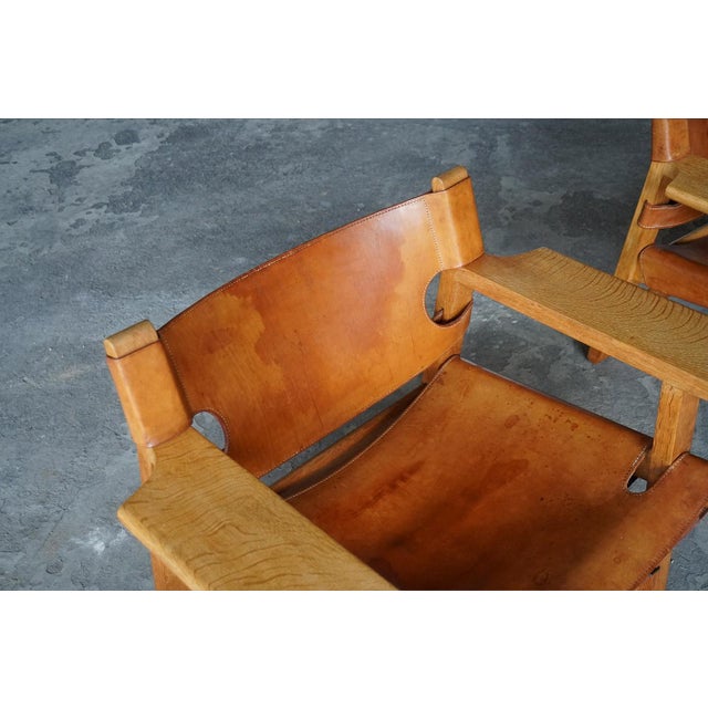 1970s Early Spanish Chairs by Børge Mogensen for Fredericia, Denmark, 1970s, Set of 2 For Sale - Image 5 of 10