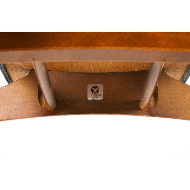 Black Mid Century Vintage Stacking Bentwood Stool — Isamu Kenmochi for Akita Mokko — Black Vinyl For Sale - Image 8 of 8