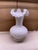 Vintage MCM Fenton White Milk Glass Hobnail Ruffled Crimped Edge Vase 11" For Sale In Houston - Image 6 of 7