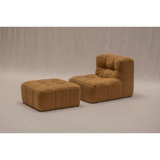 Kimba Easy Chair with Ottoman, Ligne Roset, 1973 by Michel Ducaroy for Ligne Roset, 1970s, Set of 2 For Sale - Image 13 of 18