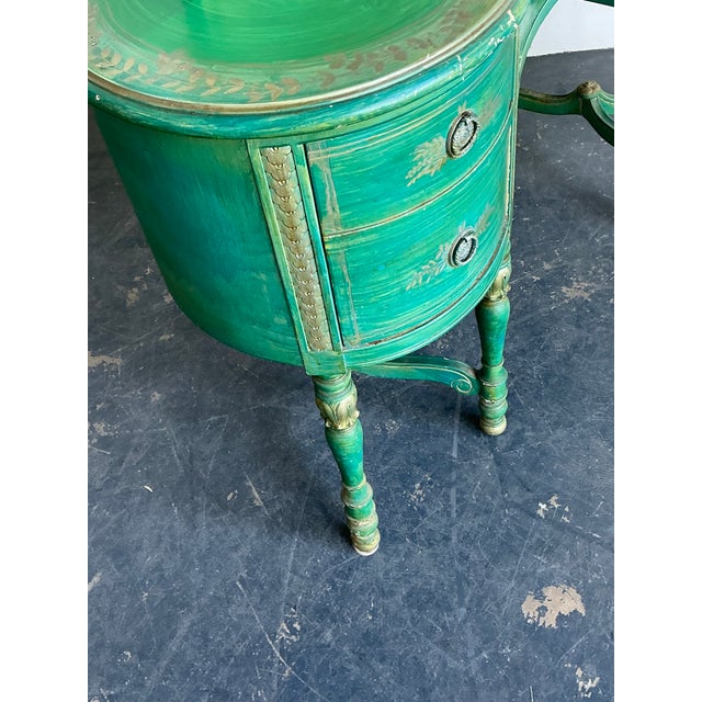 Vintage Distressed Mirrored Vanity and Chair For Sale - Image 12 of 12