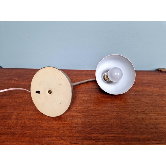 Articulated Desk Lamp in Red Lacquered Metal, 1950s For Sale - Image 4 of 13