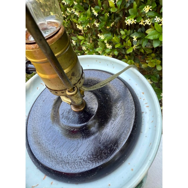 Large Vintage Chinese Famille Rose Porcelain Vase Lamp For Sale - Image 12 of 12