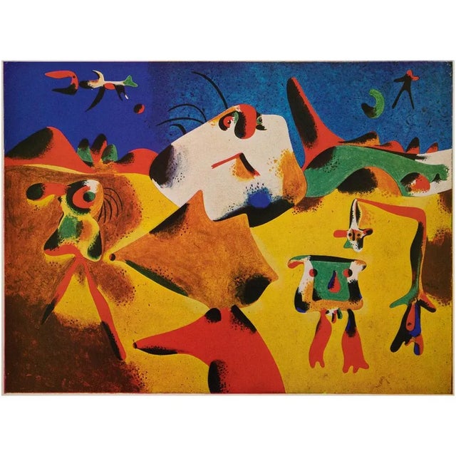 1940s 1940s After Juan Miro "Figures, Mountains, Sky, Star, Bird", Original Period Swiss Lithograph For Sale - Image 5 of 6