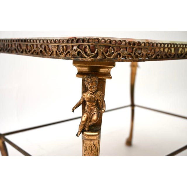 Metal Vintage French Brass and Onyx Coffee Table, 1920 For Sale - Image 7 of 11