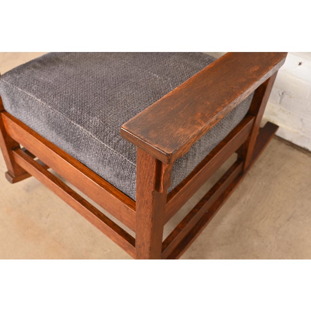Wood Gustav Stickley Mission Oak Arts & Crafts Rocking Chair, Circa 1910 For Sale - Image 7 of 12