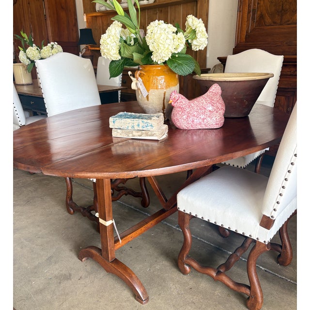 Large 19th Century French Cherry Vendange/ Wine Tasting Dining Table For Sale - Image 13 of 16