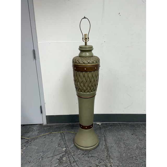 Classical Roman Lamps Forever, Sun Valley Green Lattice Floor Lamp For Sale - Image 3 of 12