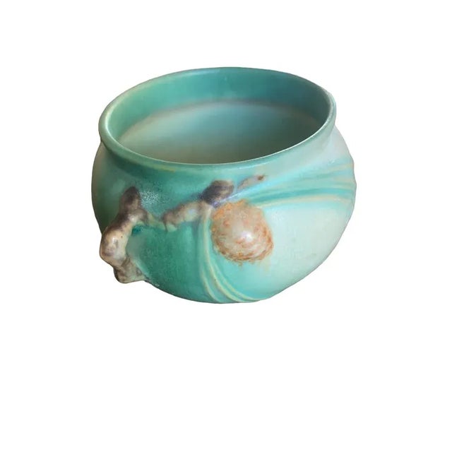 1930s Jardiniere Green Roseville Pinecone Vase For Sale In Palm Springs - Image 6 of 12