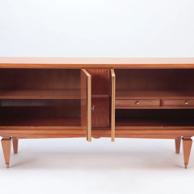 Mid-Century Modern 1960s Mid Century Modern French Two Door Sideboard with Exotic Satinwood Veneers For Sale - Image 3 of 8