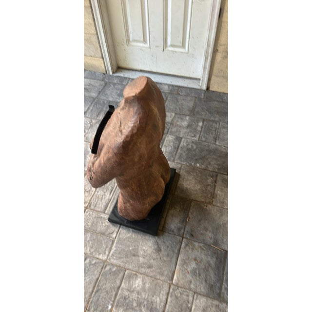 1960s 1960s Large 31-Inch Mid-Century Modern Brutalist Cast Stone Female Torso Sculpture For Sale - Image 5 of 6