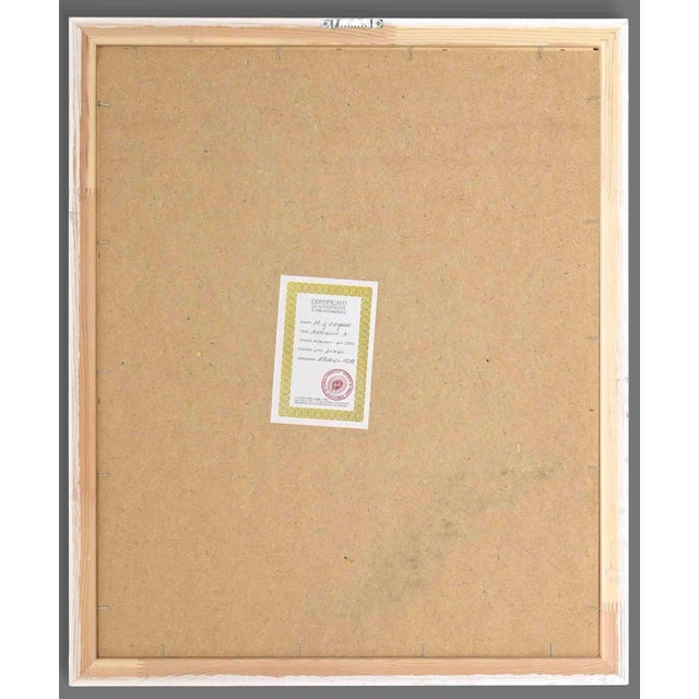 Abstraction number 3 is a colorful artwork realized by Martine Goeyens the late 20th century. Acrylic on canvas....