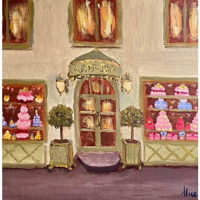 At Laduree. 9x12 inches acrylic on canvas board.
