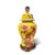 Colorful vase lamp is delightful with the bird and floral pattern. The multiple colors are sharp on a walnut base with a...