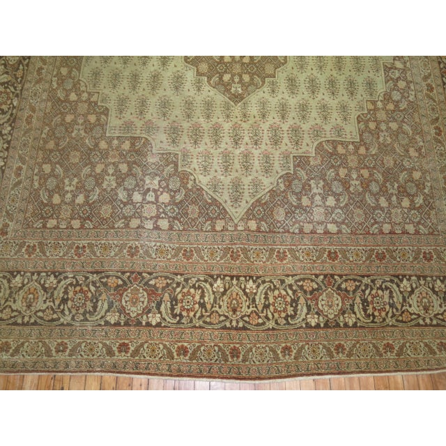 Textile Antique Persian Tabriz Rug Herati Pattern in Brown and Cinnamon Tones - 9'1" x 12'11" For Sale - Image 7 of 18