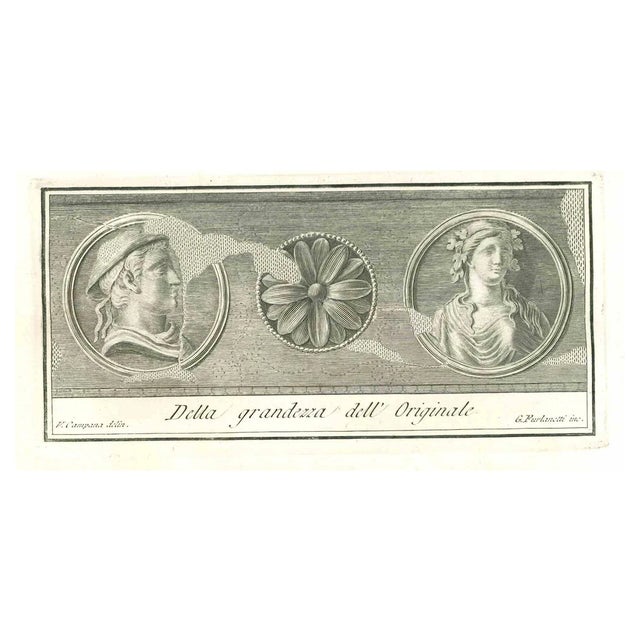 Giuseppe Furlanetti, Ancient Roman Fresco, Etching, 18th Century For Sale