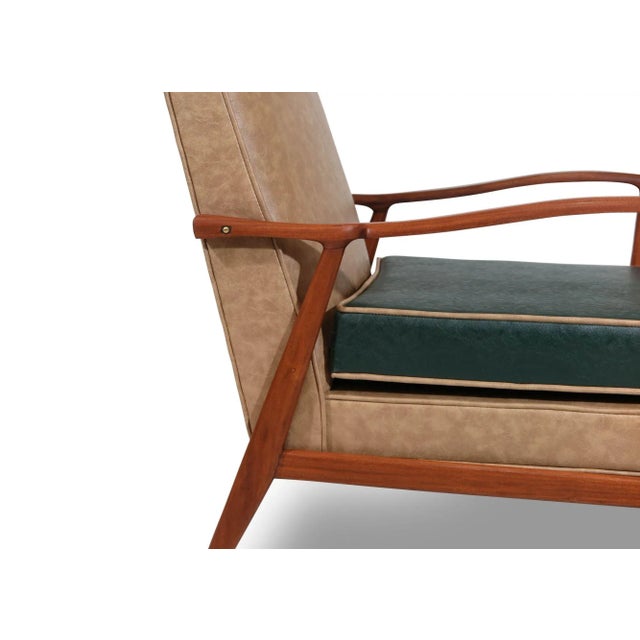 Green Mid 20th Century Rino Levi Mid-Century Brazilian Modern Lounge Chairs in Caviuna - a Pair For Sale - Image 8 of 12
