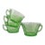 Uranium Glass Set of 4 Green Tea Cups Early 20th Century For Sale