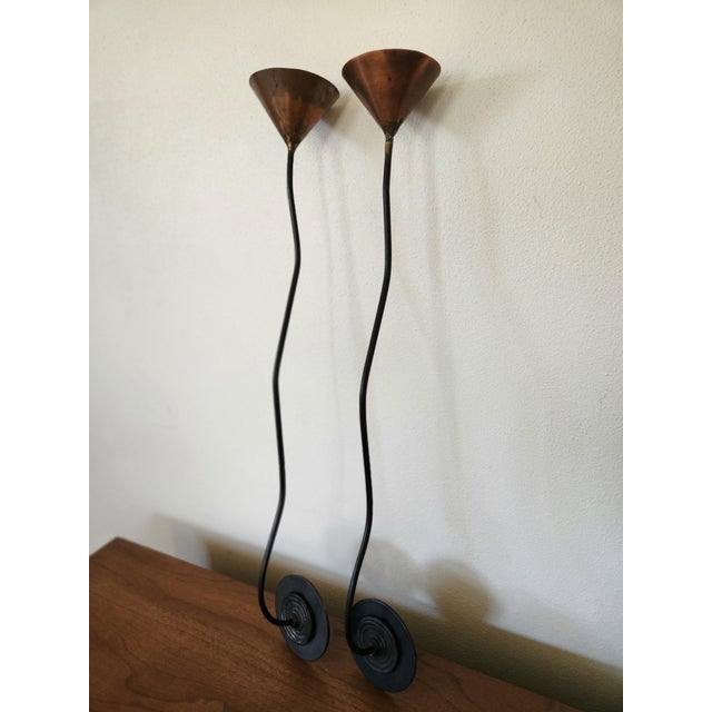 1990s Michael Aram Post Modern Candle Sconces- Set of 2 For Sale - Image 10 of 12