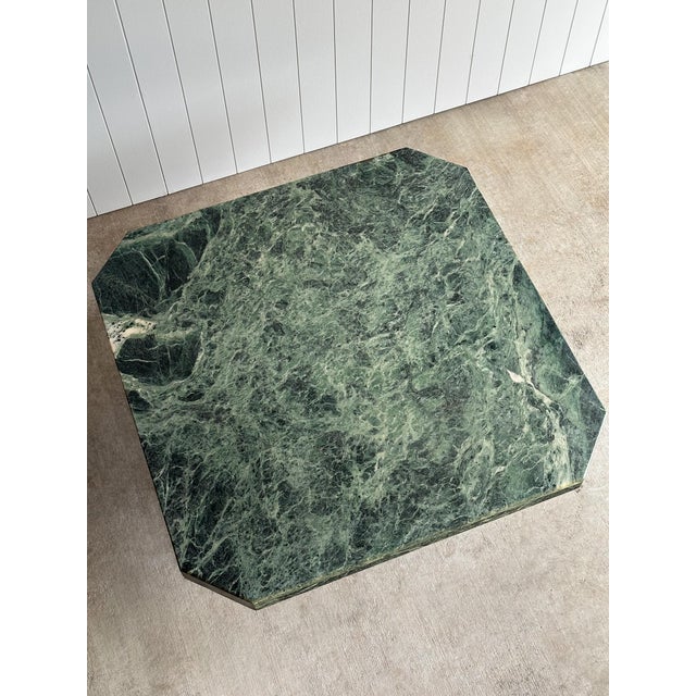 1970s Italian Verde Alpi Marble Coffee Table For Sale - Image 11 of 16