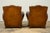 1920s French Art Deco Scalloped Back Cognac Leather Club Chairs – A Pair For Sale - Image 17 of 18