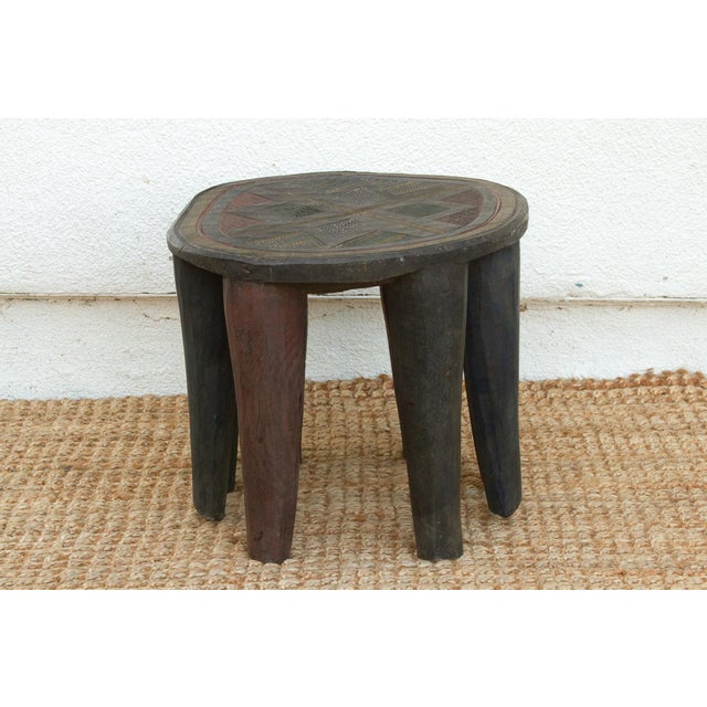 Kuba Pattern African Side Table For Sale - Image 9 of 10