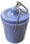 Vintage French Country Periwinkle Blue Ceramic Lidded Canister & Striped Spoon After Digoin Sarreguemines For Sale In Jacksonville, FL - Image 6 of 13