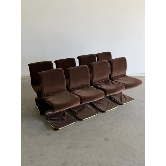 Vintage Z Chairs Attributed to Gaston Rinaldi- Set of 8 For Sale - Image 4 of 14