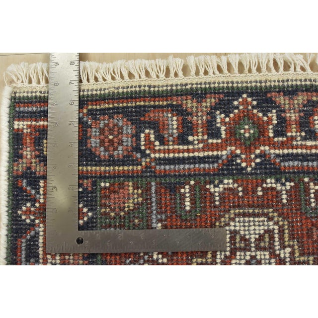 Ivory Heriz Rug 1’11” X 3′ Ivory Wool Tribal Hand-Knotted Oriental Carpet For Sale - Image 8 of 8