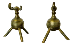 Brass Aesthetic Movement Fire Dogs by Christopher Dresser, 1880s, Set of 2