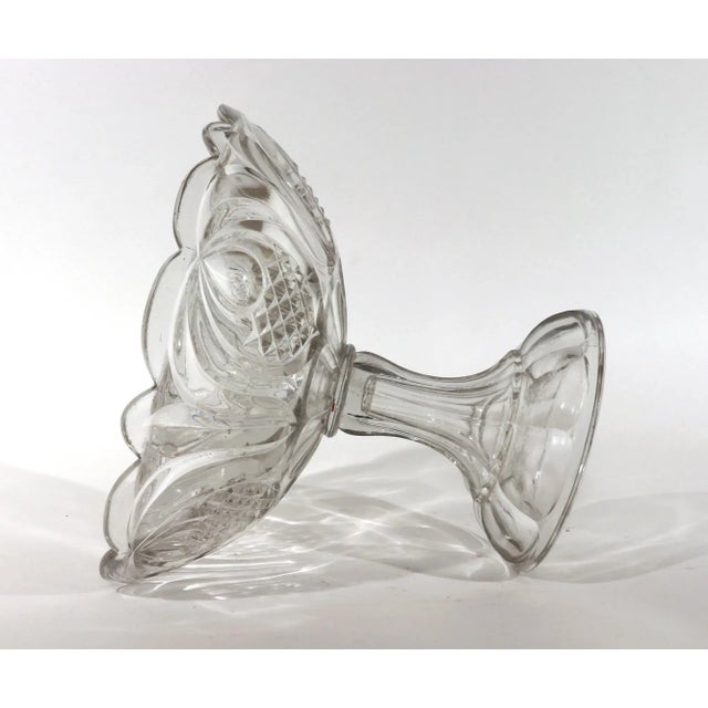 Pressed Glass Compote With Pineapple Pattern, Attributed to the Boston & Sandwich Glass Company For Sale - Image 4 of 11