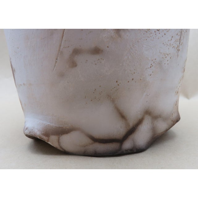 Ceramic Vintage Artisan Horse Hair Raku Pottery Vase Signed by K. Monoco Not Common For Sale - Image 7 of 9
