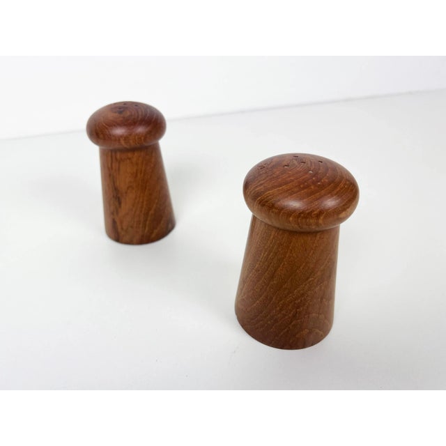 1960s Danish Teak Salt and Pepper Shakers - Vintage For Sale - Image 5 of 9