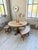 Vintage Round Oak Table and Benches, 1950s, Set of 3 For Sale - Image 4 of 18