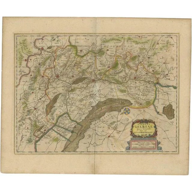 Antique Map of the Region of Roermond by Janssonius, 1650 For Sale - Image 5 of 5