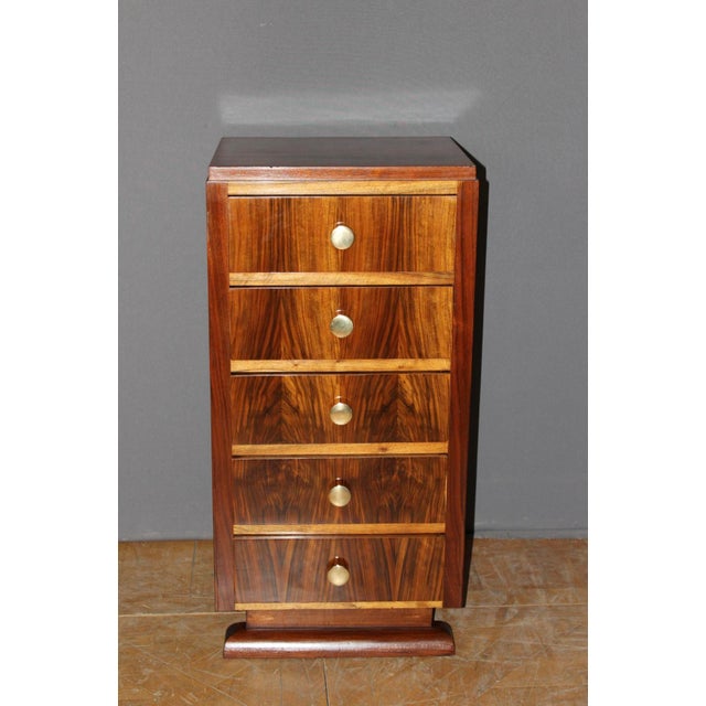 Vintage Art Deco Walnut Chest of Drawers, 1940 For Sale - Image 9 of 11