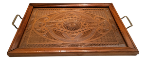 Victorian English Walnut Serving Tray, 1890s