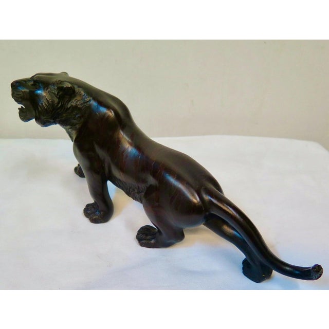 Metal Early 20th Century Japanese Bronze Tiger For Sale - Image 7 of 11