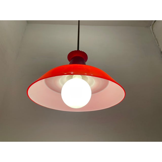 Industrial Red Murano Glass Pendant Lamp, 1950s For Sale - Image 3 of 15
