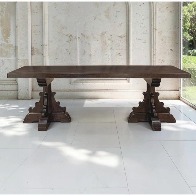 This grand Country French dining table has the scale and strength of the great rural tables made for gathering a household...